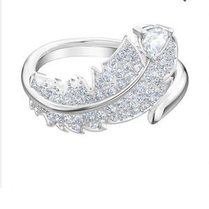 - - Swarovski nice collection feather ring size 7